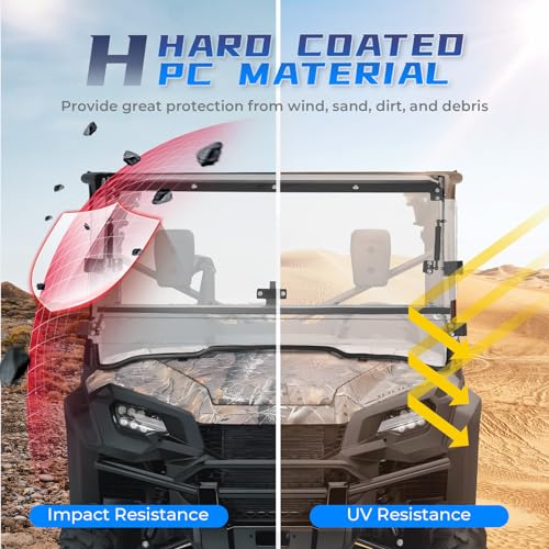 KEMIMOTO 3-IN-1 Flip Windshield for Pioneer 1000