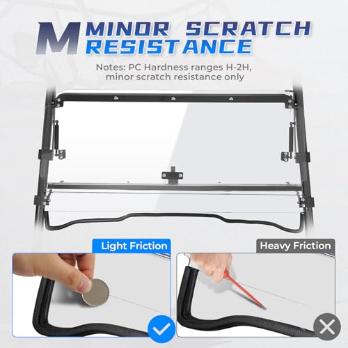 KEMIMOTO 3-IN-1 Flip Windshield for Pioneer 1000