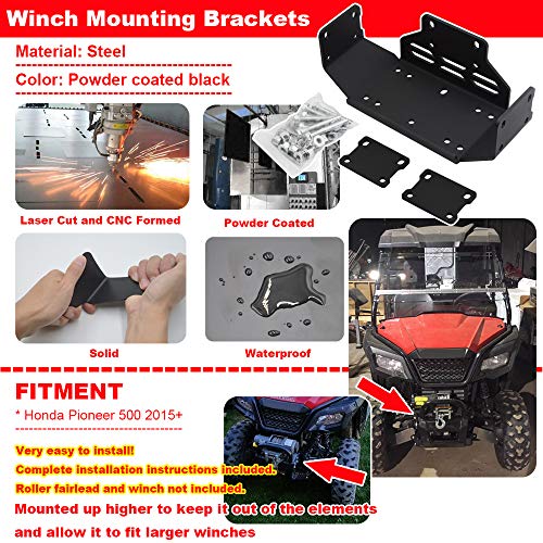 Honda Pioneer Winch Mount Bracket Kit 2015-2023