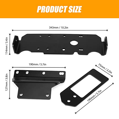 RANSOTO Winch Mount Plate for Honda Pioneer 1000