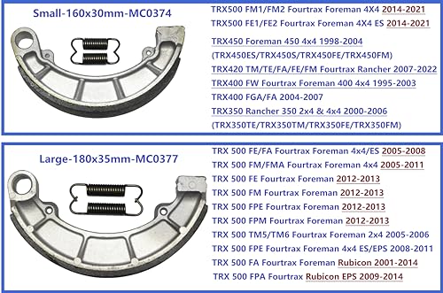 Master Chen Rear Brake Pads for Honda Fourtrax