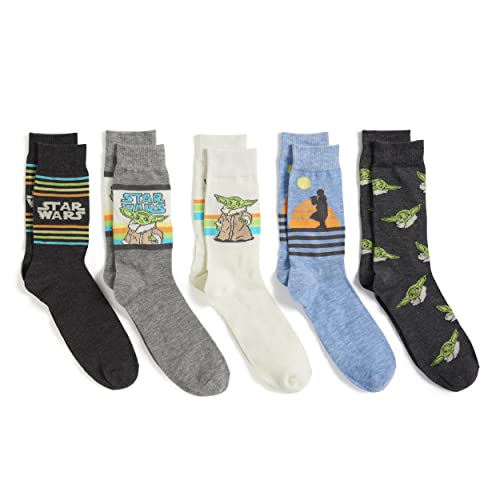 Mandalorian Men's 5 Pack Crew Socks - Grey