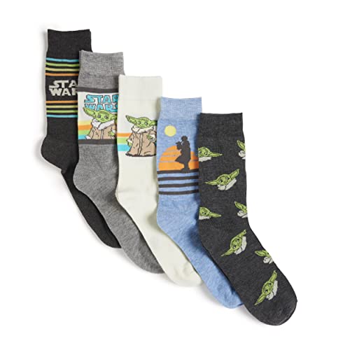 Mandalorian Men's 5 Pack Crew Socks - Grey