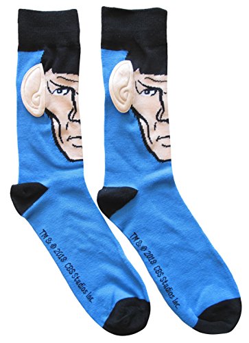 Spock Crew Socks - Blue, Sock Size 10-13