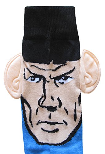 Spock Crew Socks - Blue, Sock Size 10-13