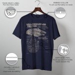 Millennium Falcon Detailed Drawing T-Shirt for Men