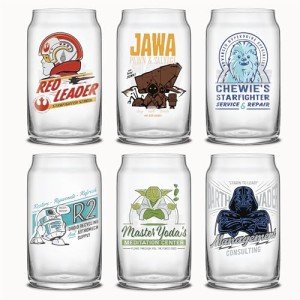 Star Wars Retro Glass Tumblers Set of 6