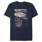 Millennium Falcon Detailed Drawing T-Shirt for Men