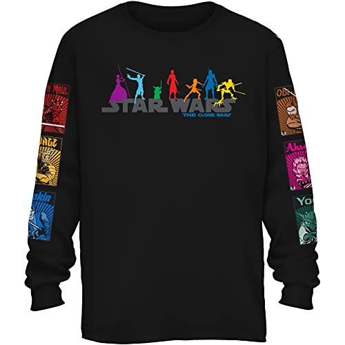 Clone Wars Character Logo T-Shirt, Size SM, Black