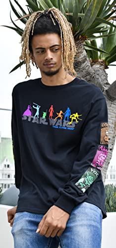 Clone Wars Character Logo T-Shirt, Size SM, Black