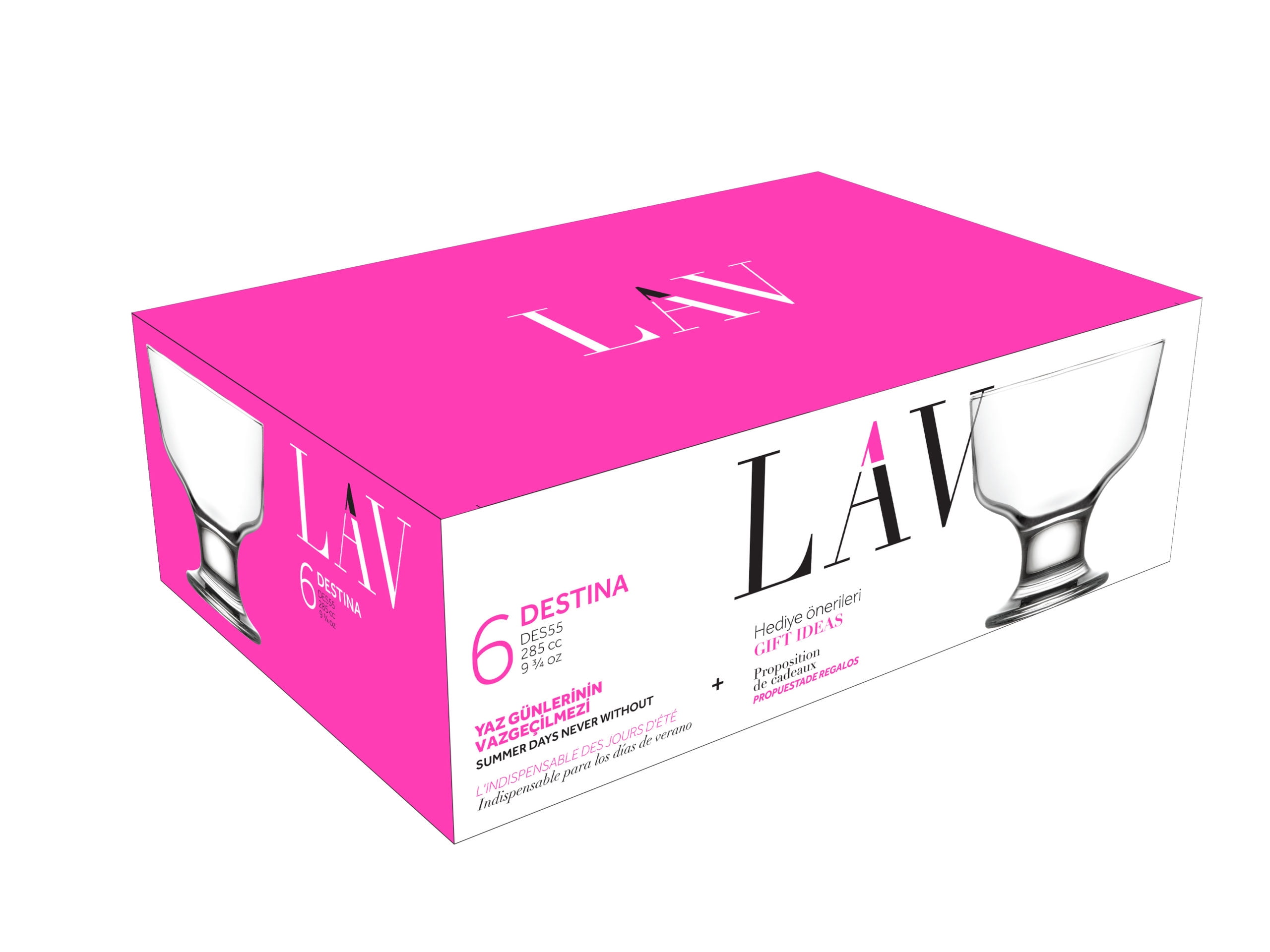 LAV Clear Glass Ice Cream Bowls Set