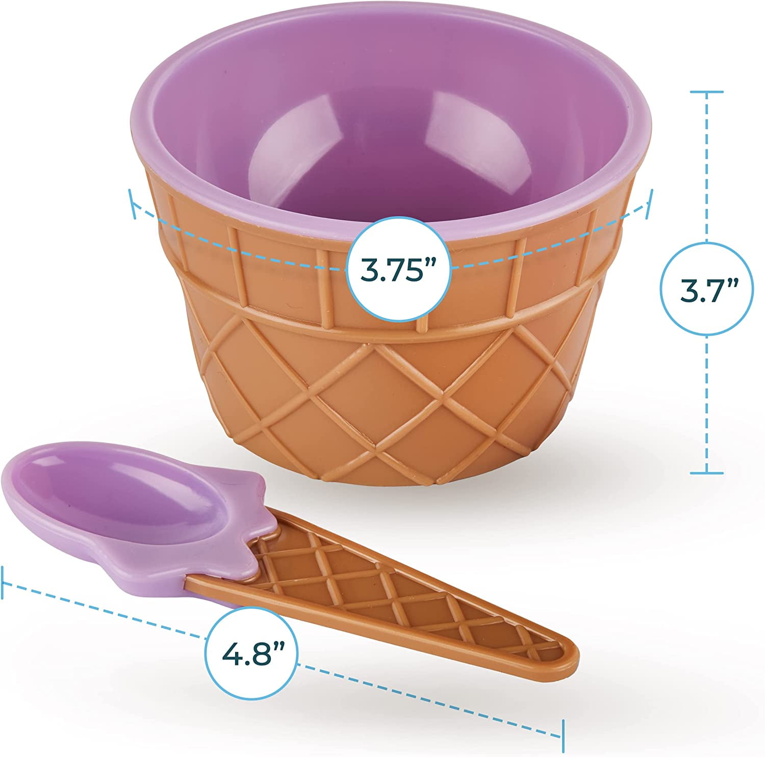 12 Vibrant Ice Cream Bowls with Spoons