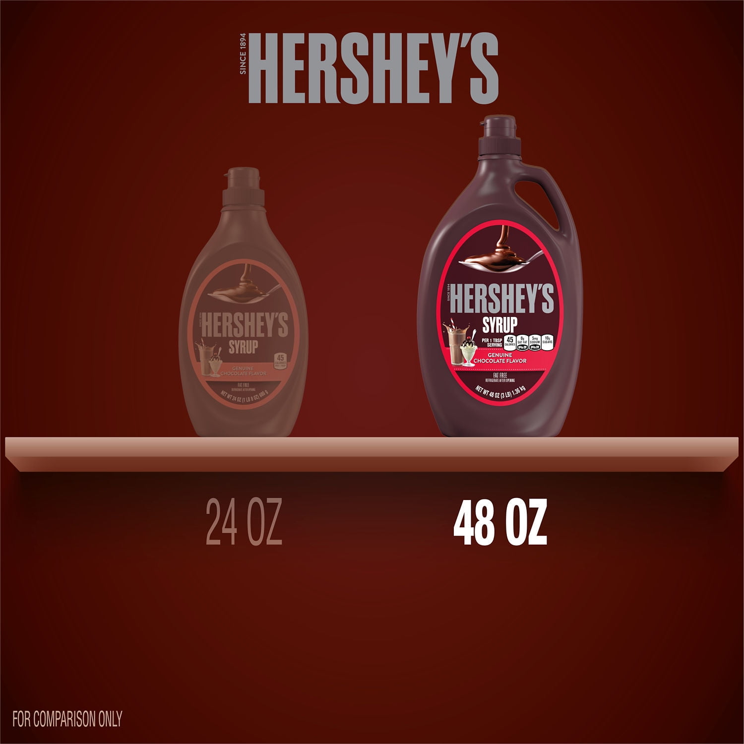 HERSHEY'S Chocolate Syrup, 48 oz Bottle