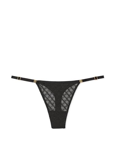 VS Icon Thong Panty, Monogram Lace, Adjustable Strap, G-String