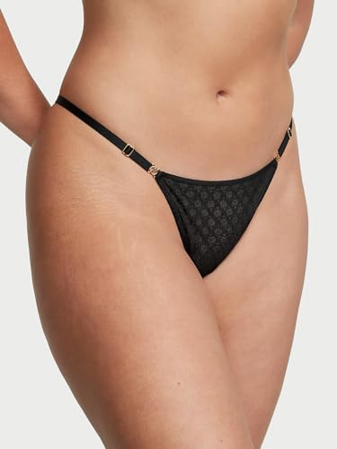 VS Icon Thong Panty with Monogram Lace, Adjustable Strap