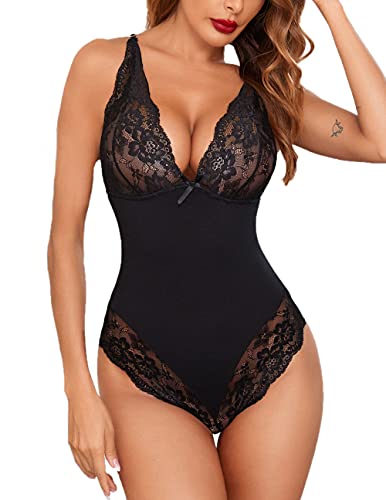 Avidlove Snap Crotch Lingerie Bodysuit Teddy - One Piece