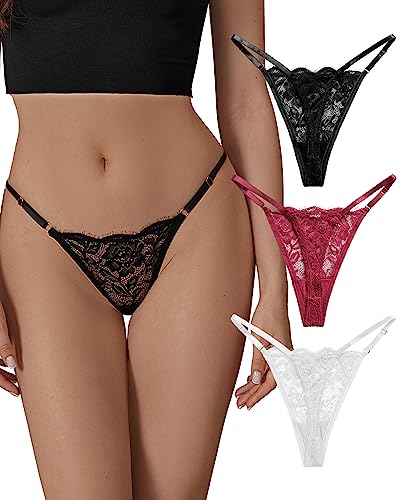 SHARICCA Lace G-String Thongs Women Sexy Pack