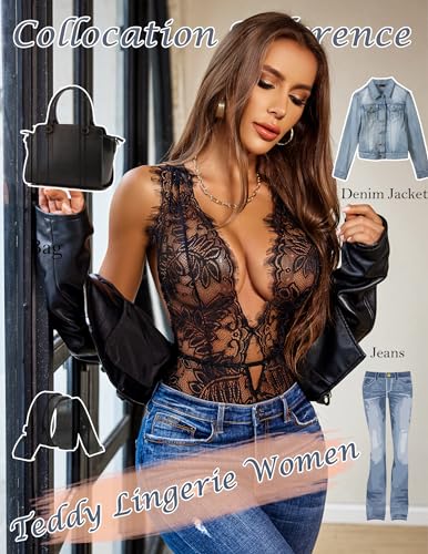 Avidlove Deep V Lace Bodysuit