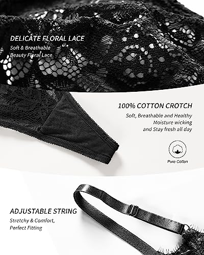 SHARICCA Lace G-String Thongs Women Sexy Pack
