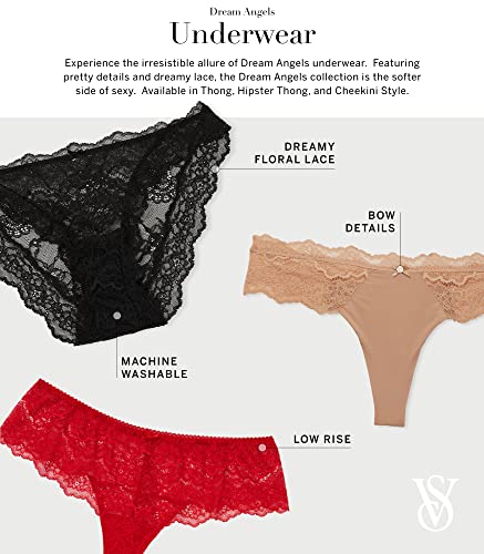 Dream Angels Lace Thong Panty - Black, Size Medium