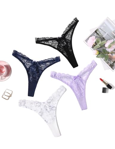 Avidlove 4 Pack Sexy Lace G-string Thongs Set