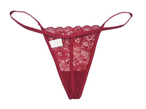 Sexy Floral Lace G-String Thong Panties - 6 Pack