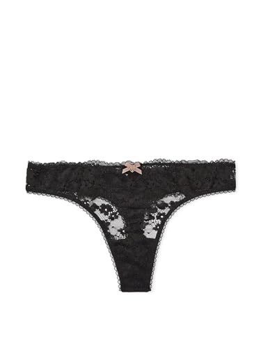Victoria's Secret Black Lace Thong Underwear for Women
