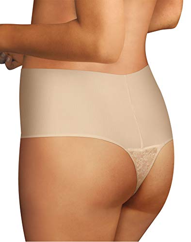 Maidenform Women's Firm Control Thong Shapewear, Beige, XL