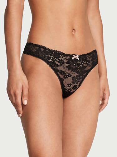 Victoria's Secret Black Lace Thong Underwear for Women
