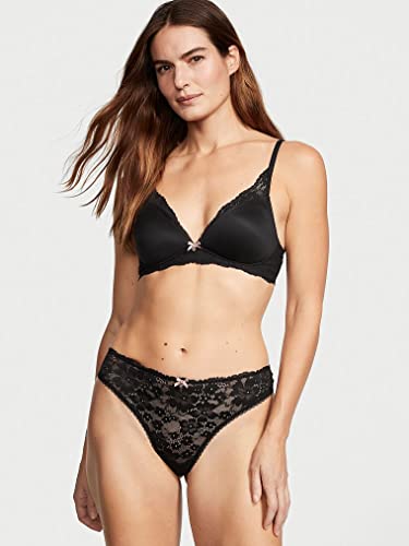 Victoria's Secret Black Lace Thong Underwear for Women