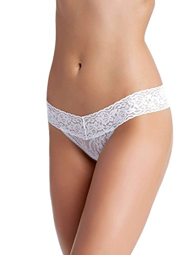 5-Pack Stretchy Lace Low Rise Thongs - White