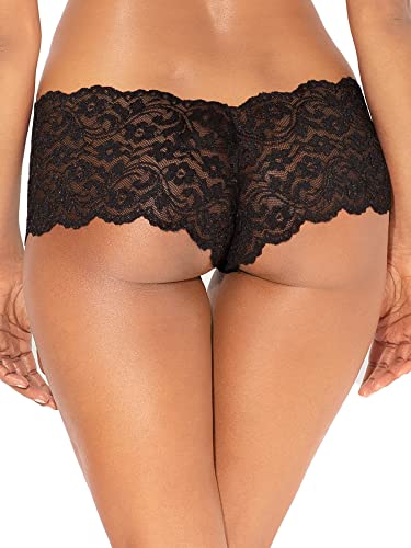 Signature Lace Cheeky Panty 2 Pack, Black/White, Size 7