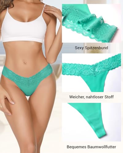 UGDUCK Seamless Lace Thongs 6 Pack Multicolor