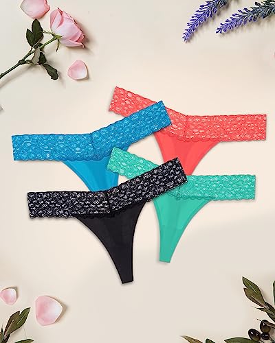 UGDUCK Seamless Lace Thongs 6 Pack Multicolor