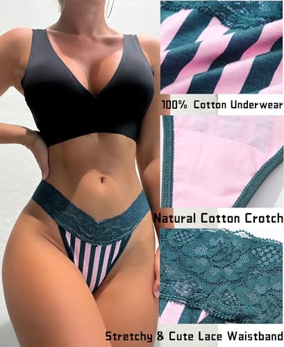 Lace Waistband Thongs: Sexy V-Waist Underwear for Women
