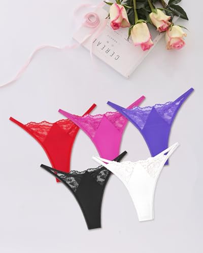 PEASLIM Lace Thongs Pack - Sexy G-Strings Set