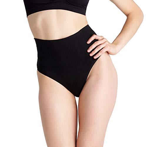 Seamless Shaping Thong Panties: Black, Small-Medium US