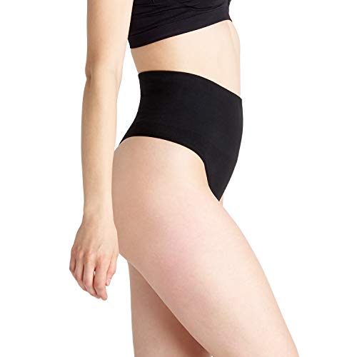 Seamless Shaping Thong Panties: Black, Small-Medium US