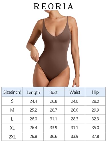 REORIA Womens Summer Sexy Open Back V Neck Spaghetti Strap Cami Double Lined Backless Thong Bodysuit Top Tender Greens Large