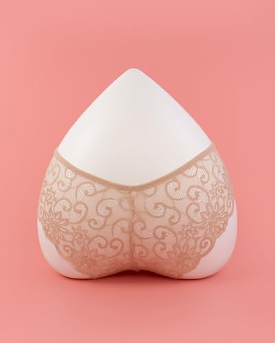 Lace Thong Panties with Back Coverage, Nude Color