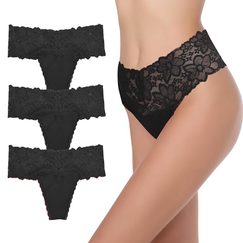 GAREDOB Lace High Waisted Thong Panties Set 2XL