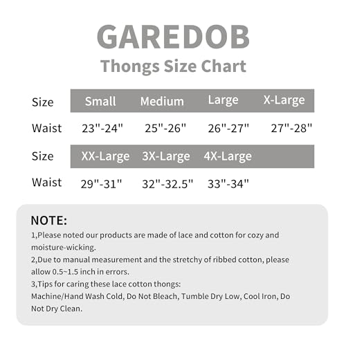 GAREDOB Lace High Waisted Thong Panties Set 2XL