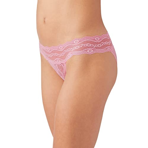b.tempt'd by Wacoal Women's Lace Kiss Bikini Panty, Sea Pink, Medium
