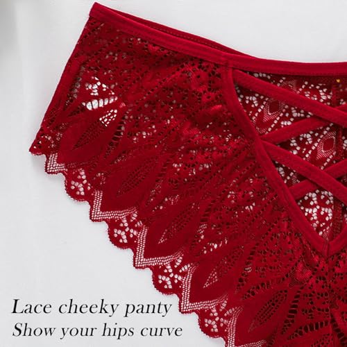 Lace Criss Cross Bikini Panties (4Pack L)