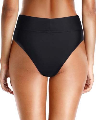Holipick Black High Waisted Bikini Bottoms 18W