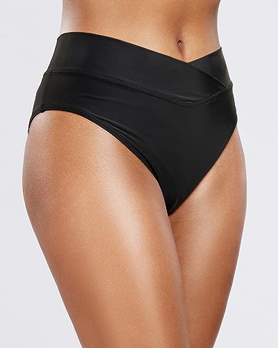 Holipick Black High Waisted Bikini Bottoms 18W