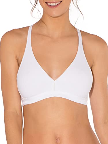 Fruit of the Loom Women's Cotton Bralette, Heather Grey/White