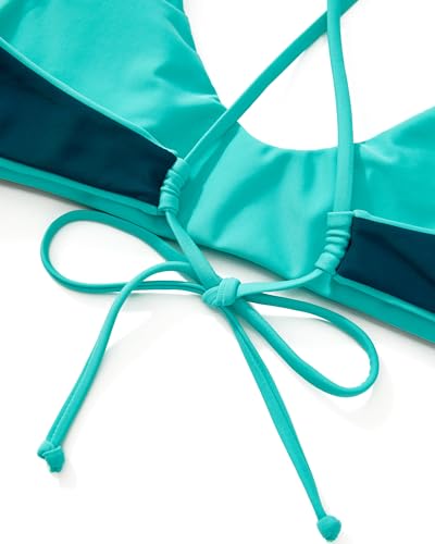 Green Blue High Waisted Thong Bikini Set Feminine