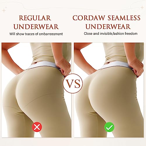 Cordaw Womens Seamless Underwear Ladies Panties No Show Invisible Soft Breathable Stretch Bikini Briefs 6 Pack-Black XL