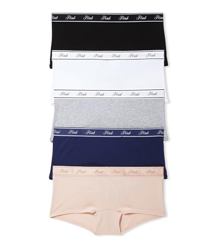 PINK Cotton Logo Boyshort Panty Pack for Women